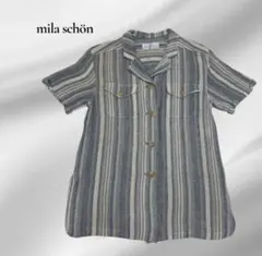 【mila schon】ミラショーン 麻半袖ストライプシャツのサムネイル