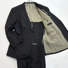 美品✨VERSACE ダブルスーツ セットアップ ストライプ 黒 Y2K - メルカリ