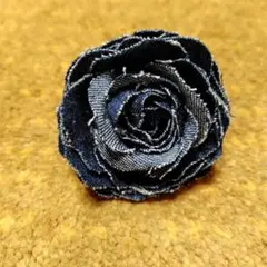 デニムバラコサージュ クリップ付き