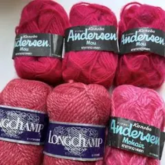 Kanebo Andersen & Longchamp 毛糸 5玉（6玉）セット