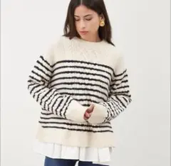 ✨極美品✨ ミラオーウェン シャツレイヤードケーブルニット ケーブルニット