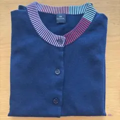 Paul Smith ポールスミス レディース ネイビー半袖カーディガンニットM