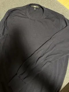 UNIQLO ウール 長袖セーター L ネイビー、クルーネック