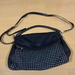 kate spade 黒ドット柄ショルダーバッグ