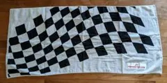 【お値下】チェッカーフラッグ柄バスタオル＆ふわふわタオル&名入り　の計4枚売り