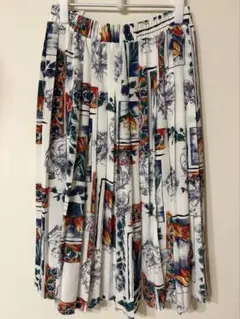 海外 古着 花柄 プリーツスカートのサムネイル