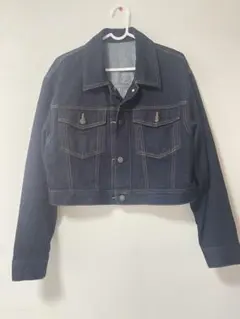 GU 濃紺 クロップドデニムジャケット