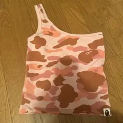A BATHING APE ピンクカモタンクトップ S