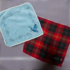 agnes b. ＆ ANNA SUI タオルハンカチ 2枚セット usedのサムネイル