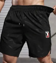 フィットネス メンズ ハーフパンツブラック カジュアル Sサイズ