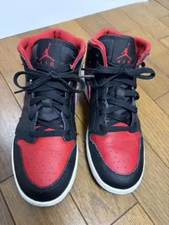 Nike Air Jordan 1 Mid 黒赤 ハイカット　23cm