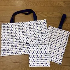 【新品未使用】ハンドメイド　レッスンバック　給食袋　シューズケース3点セット