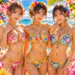 デジタルアートポスター水着美女キラキラ2枚セットファイルで発送のサムネイル