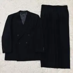 vintageオーダースーツ ダブルブレスト セットアップ ブラック 黒 日本製