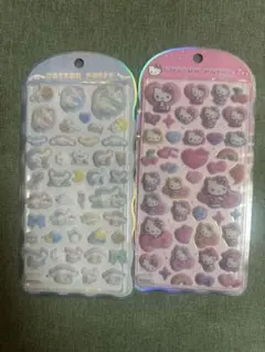 即日発送 正規品 コットンパフィー シール ハローキティ シナモロール2セット