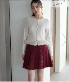 MISCH MASCH　ミッシュマッシュ　スパンラメアソート　ミニスカート　赤