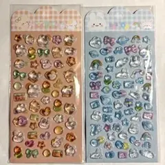 ボンボンドロップシール風　立体　ぷくぷくシール　2枚組