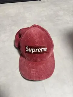 Supreme コーデュロイ キャップ レッド - メルカリ