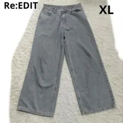 Re:EDIT デニム ワイドパンツ サンドウォッシュ カジュアル XLのサムネイル
