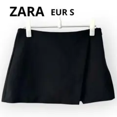ZARA　ザラ　クロスオーバースコート　ラップ風ミニスカートパンツ　ブラック　S