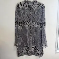 ☆極美品☆ レオナール ペイズリー柄シアーブラウス フロントボタン