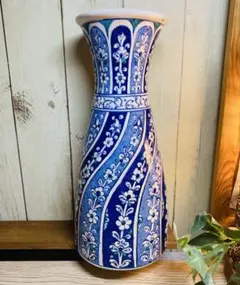 【美品】トルコ 陶器 キュタフヤ 花瓶 フラワーベース 手描き アルトゥン・チニのサムネイル