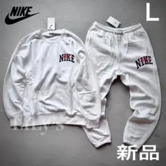 【Ｌサイズ】NIKE上下セットアップ　定価19,360円ホワイト　白　ロゴ刺繍