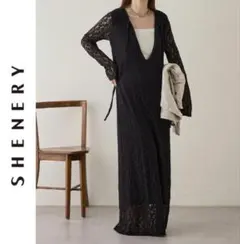 SHENERY 2WAYレースロングワンピース ブラック