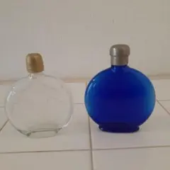 ガラス瓶 透明と青 のセット