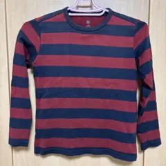UNIQLO ユニクロ 長袖Tシャツ ボーダー ボルドー ネイビー 130