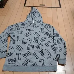 HELLO KITTY グレー フード付きパーカー L