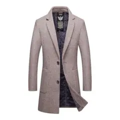 チェスターコート メンズ ジャケット M　ヘリンボーン柄 グレー系