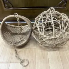 ラタン　籐　つる籠　吊るし籠
