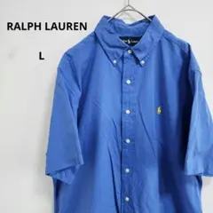Ralph Lauren 半袖シャツ L ブルー CLASSIC FIT 無地のサムネイル