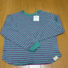 新品！ブリーズ　WEAR 長袖カットソー 140 緑　紫　ポケットつき