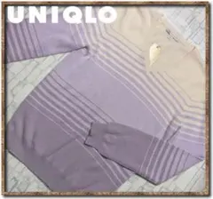 ち*ん様 ユニクロ　カシミヤ100%Vネックボーダーニット☆難あり