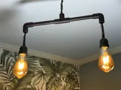 COBA ダクトレール付きインダストリアルアイアンウッドシェルフ