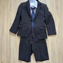 スーツ　入学式　卒園式　120 ブラック　ジャケット　パンツ　セット　ネクタイ