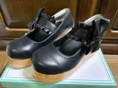 【美品】しまみさ　青木美沙子　木底風パンプスのサムネイル