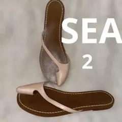 SEA 本革フラットサンダル NUDEレザー　日本製BEAMS24.5 2