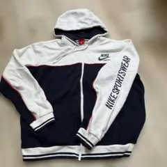 NIKE SPORTSWEAR ジップアップパーカー ホワイト ネイビー