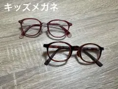 キッズ用メガネ　ベッコウ柄　ピンク　JINS 2個セット　ケース付き