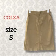 コルザ【S】ひざ丈スカート ベージュ系 カジュアル ウエストゴム 無地 シンプル