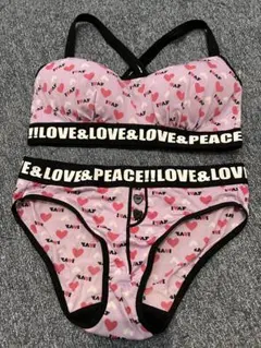 ハート　エメフィール　ブラショーツセット　紫　パープル　ピンク　S M