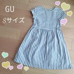 ❁GU ❁ブルー＆ホワイト♡ストライプワンピース Sサイズ♥即日発送可能♬