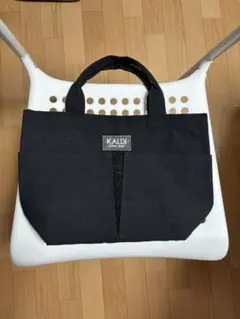 【新品】KALDI 黒 キャンバストートバッグ