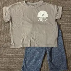 クラゲプリントTシャツとショートパンツセット 100