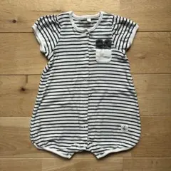 プチバトー ボーダー半袖カバーオール6m67cm