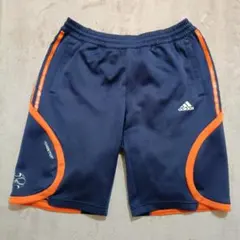 adidas ネイビー/オレンジ ハーフパンツ Lサイズ 日本製