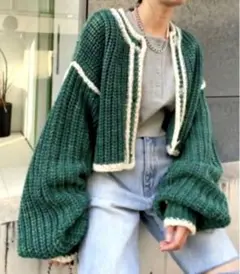 美品　W.W.G ブースフーギャラリー　パイピングショートカーディガン